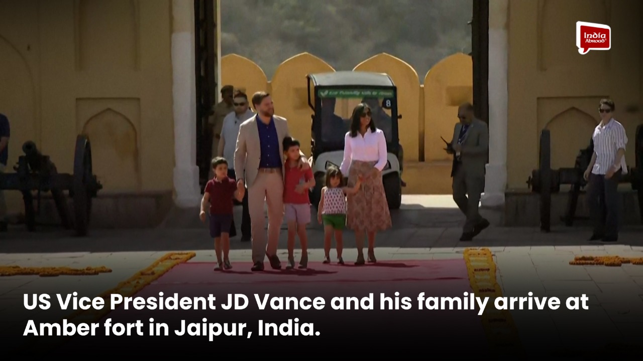 US Vice President JD Vance and his family arrive at Amber fort in India